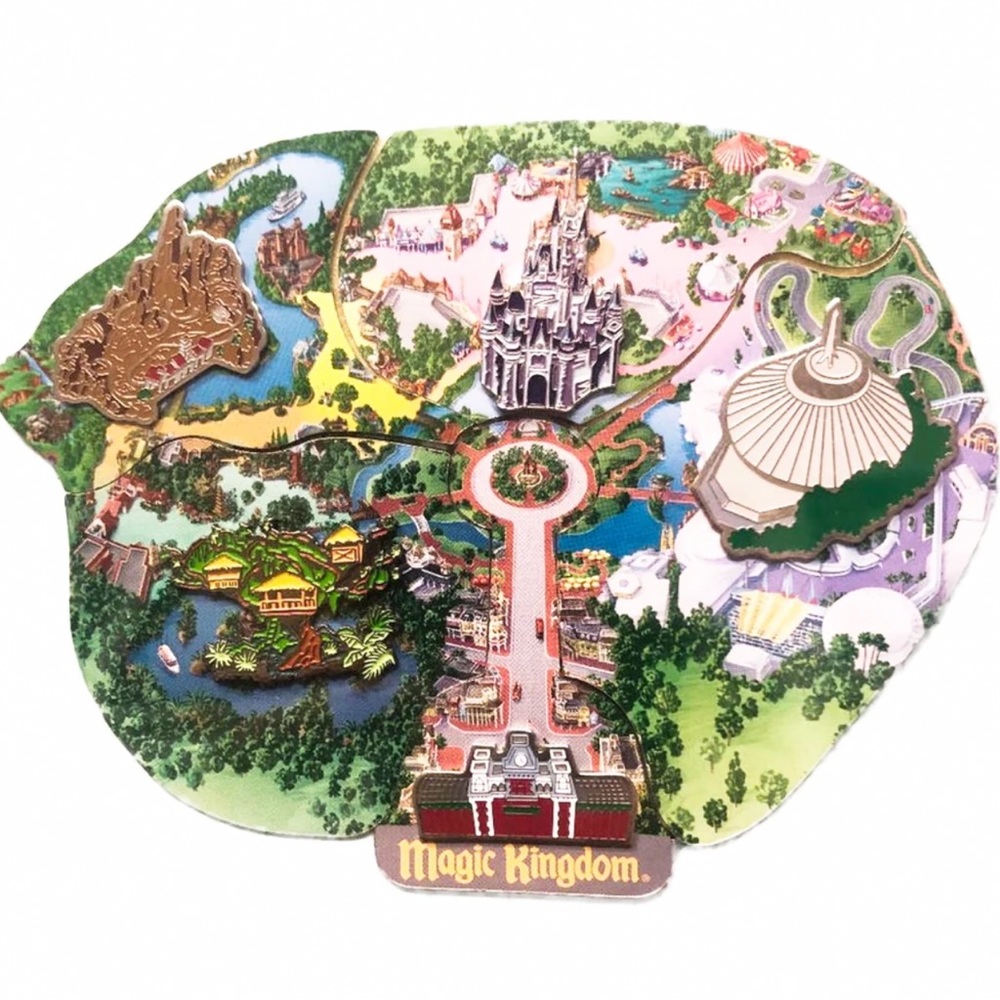 Walt Disney World Cast Atlas Series Magic Kingdom 5 Pin Limited Edition Set